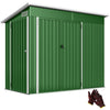 Outdoor Storage Shed, 7.5 x 4.3ft Metal Garden Shed, Green