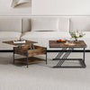 Set of 2 Nesting Coffee Tables Round Stacking Sofa Side Tables for Living Room