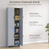 Freestanding Kitchen Cupboard, 4-Door Storage Cabinet Organizer with Adjustable