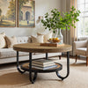 2-Tier Round Coffee Table for Living Room, 31.1-Inch Center Cocktail Tea Table