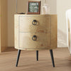 Round Side Table with Drawers Night Stand Storage Accent End Table Bedside Table