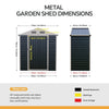 3-10FT Galvanised Garden Storage Shed Outdoor Apex /Pent Roof Log Tool House Box