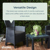 Patio Garden Bistro Set 3PC Rattan Outdoor Furniture Table & Chairs