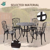 Vintage Dining Set Cast Aluminium Furniture Outdoor Garden Patio 4 Chairs Table