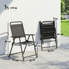 Folding Garden Chairs Set of 4 Garden Dining Chairs, Slatted Seat, Black