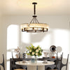 Vintage Round Crystal Chandelier Industrial Ceiling Chandelier Flush Mount Light