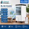 8L PORTABLE AIR COOLER FAN HUMIDIFIER 65W BEDROOM OFFICE COOLING UNIT