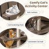 Indoor Wooden Kitten Tower Cat Tree with Litter Box Enclosure-Grey