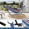 Double Hammock with Steel Stand, 350 lb Capacity, Portable In/Outdoor Carry Bag