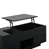 LED Lift-Top Coffee Table, High Gloss Centre Table With 2 Drawers & LED Lights,