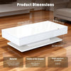 High Gloss LED Coffee Table With Storage Wooden 2 Drawer Living Room Furniture