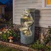 Garden Water Feature, Outdoor Water Fountain with LED Lights and Pump