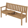 Wooden Garden Bench with Table, Shelf, 2-3 Seater Outdoor Loveseat, Teak