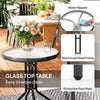 Garden Bistro Set, Small Garden Set w/ Stackable Chairs, Black