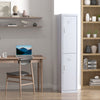 1.8m Locker Office Cabinet Storage Cold Rolled Steel w/ Storage Shelves Grey