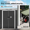 9 x 4FT Metal Garden Storage Shed w/ 2 Door, Dark Grey