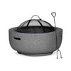 MgO Fire Pit, Round with BBQ Grill, Ø60cm - Dark Grey