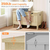 Storage Chest Rattan Toy Chest Wood Storage Bench w/ Safety Hinge Storage Trunk