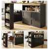 Kitchen Island Extendable Dining Table with Storage Cabinet Bar Bistro Table