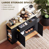 Sideboard, Storage Cabinet with 2 Doors and Adjustable Shelf, Black