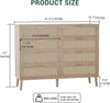 8 Drawer Dresser Rattan Dresser for Bedroom Living Room Chest of Drawer w/Handle