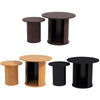 40CM/60CM Coffee Table Round Wood Side Table Sets With Hidden Storage Walnut