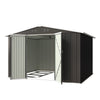 Garden Shed 10X8FT Metal Apex Roof With Free Foundation Base Storage House Anthr