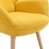 Modern Accent Chair Upholstered Button Single Sofa Wood Legs High Back Armchair