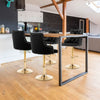 2x Breakfast Bar Stools Velvet Kitchen Counter Chair Lift Chrome Base Pub Restur