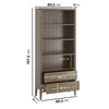 Dark Wood Tall Office Bookcase with 2 Drawers - Delilah DLH013
