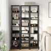 Narrow Bookshelf Bookcase 6 Tier Storage Rack Corner Display Shelf Metal Frame