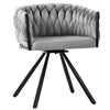 4PCS SWIVEL VELVET DINING CHAIRS ROTATABLE METAL LEGS KITCHEN CHAIRS MODERN GREY