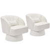 360° Swivel Accent Chair Upholstered Barrel Chair w/Striped Backrest Living Room