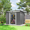 9 x 6.5ft Garden Shed Storage Tool organiser with Sliding Door Vent, Light Grey