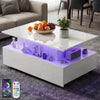 High Gloss LED Coffee Table With Hidden Storage Lift Top & 2 Drawers Furniture