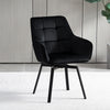 2 Pcs Swivel Velvet Dining Chair Restaurant Dining Room Furniture Modern Black