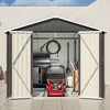 Garden Shed Apex Roof 8X6FT Metal With Free Foundation Base Storage House Anthra