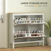 4 Drawer Shoe Cabinet with Flip Doors for Hallway, Entryway, White