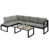 Outdoor Sofa 4-Piece Garden Furniture Set with Texteline Mesh, Dark Grey
