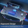 Gaming Desk LED RGB Computer Table Workstation w/ Cup Holder & Headphone Hook