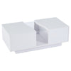 High Gloss White Coffee Table With Storage 2 Drawer RGB LED Wooden Living Room