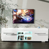 TV Stand Modern High Gloss Doors Entertainment Unit Cabinet With RGB LED Li
