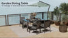 Outdoor Dining Table with Glass Top Aluminium Frame for Balcony, Patio, Grey