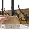 Large Coat Rack Stand Hall Tree with 24 Hooks and Shoe Bench Rustic Brown
