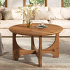 80 cm Solid Wood Round Coffee Table Modern Wooden Center Table for Living Room