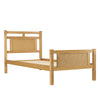 Wooden Bed Frame 3ft Single Bed Pine Wood with Rattan Headboard & Footboard