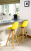 Bar Stools Kitchen Breakfast Chairs Dining Modern Wooden Velvet | Set of 2