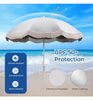 180 cm Portable Sunshade Umbrella Outdoor Fringe Patio Umbrella w/ Bag White