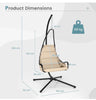 Swing Chair Outdoor Indoor Hanging Chair with Extra-wide and Cushioned Seat