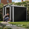 Metal Garden Shed 6 x 8ft Outdoor Storage House Waterproof Sheds Lockable Doors